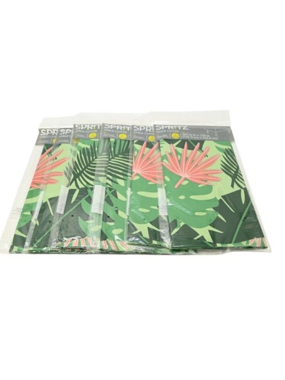 NIP Spritz Lot of 6 Jungle Cat Table Cover Green Tropical 52" X 108"